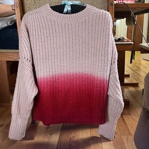 Design Lab Pink to Red Ombre Sweater